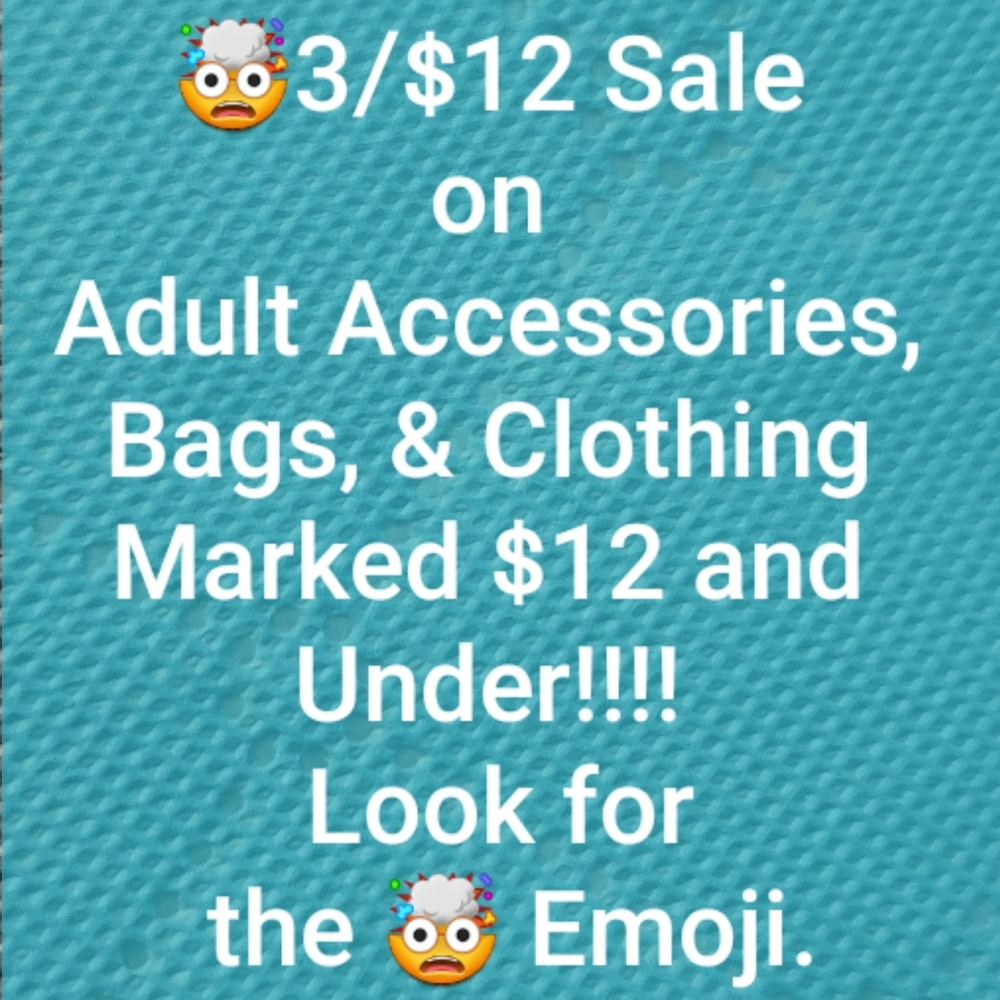 🤯3/$12 Sale on Clothing & Accessories $12 & Under!